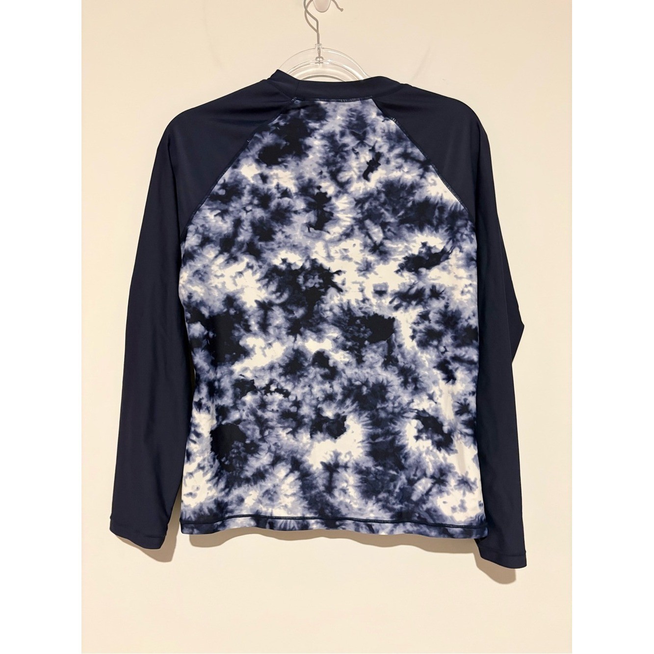 Gap Body Rashgaurd Long Sleeve Tie Dye Activewear Top Blue & White large