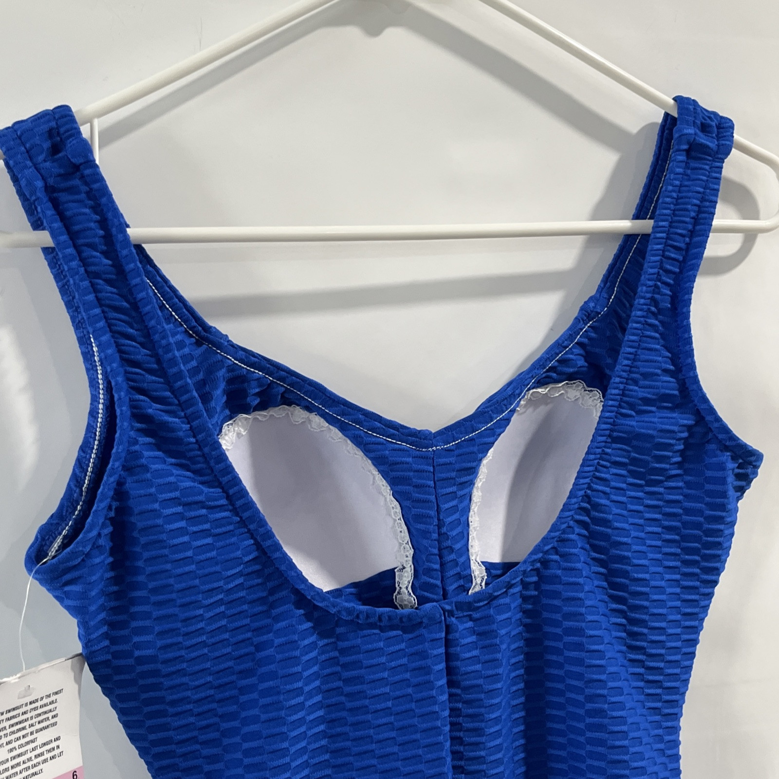 Maxine of Hollywood Spa Suit Women’s Size 6 Cobalt Blue Shirred front one Piece