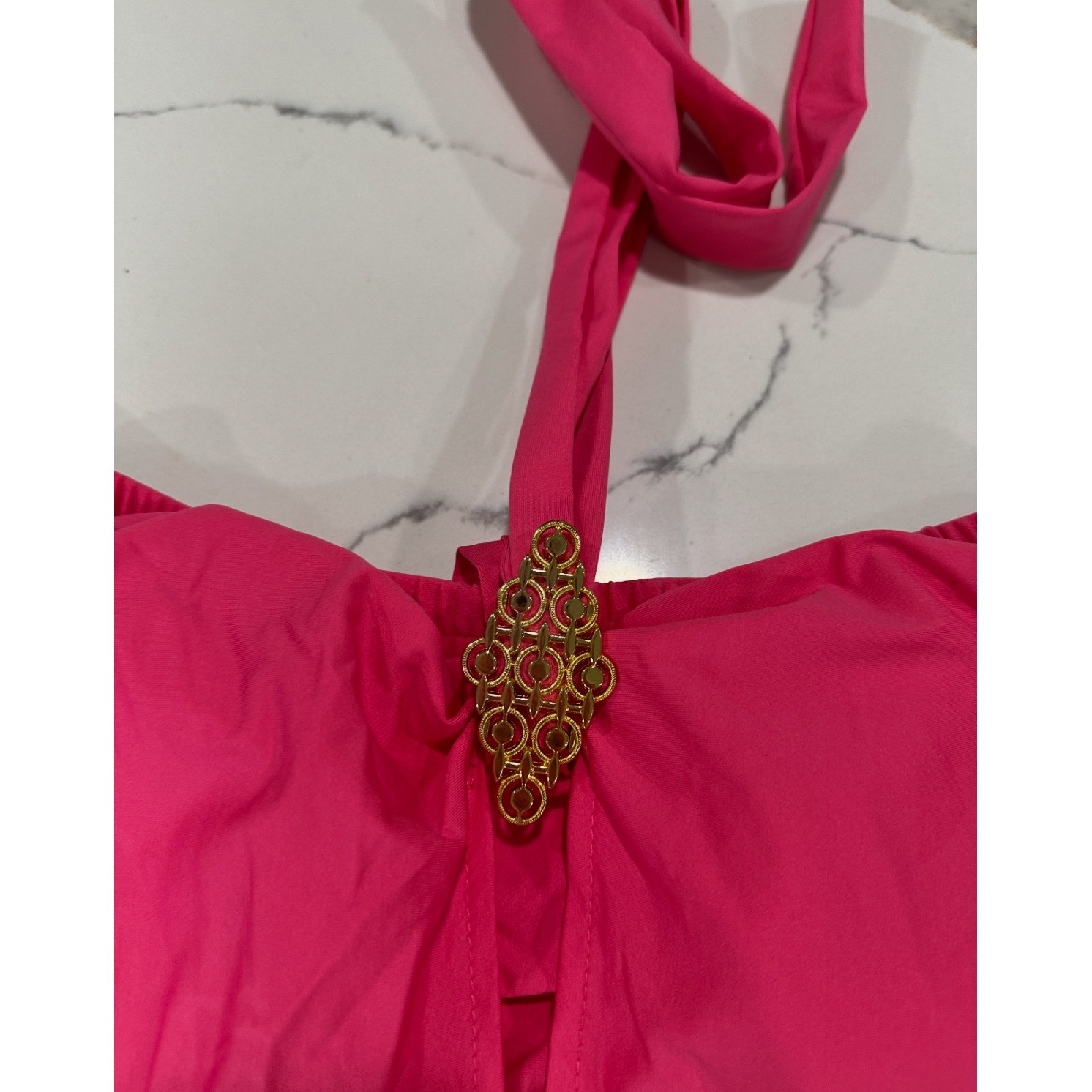Tara Grinna Pink Halter Tankini Swimsuit Set Size 34 Paisley Bottoms