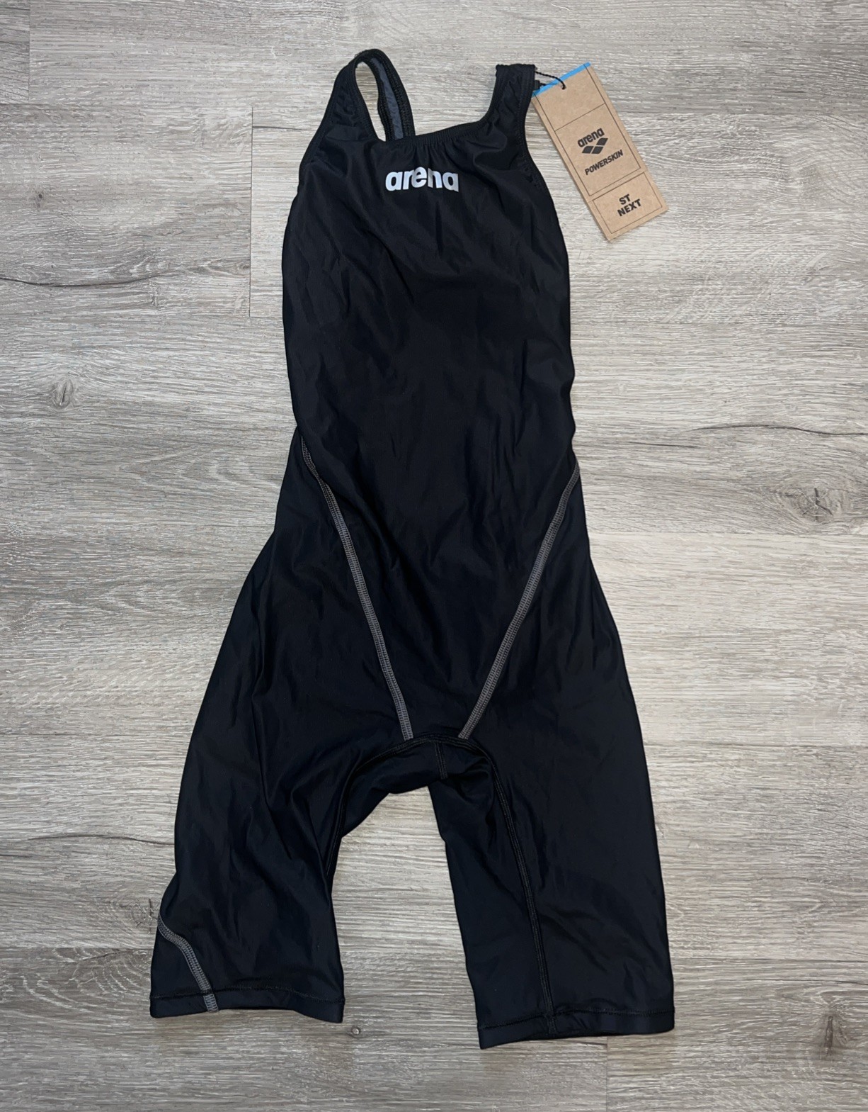 ARENA POWERSKIN ST NEXT OPEN BACK Racing Suit WOMEN SOLID BLACK 005873 Size 32