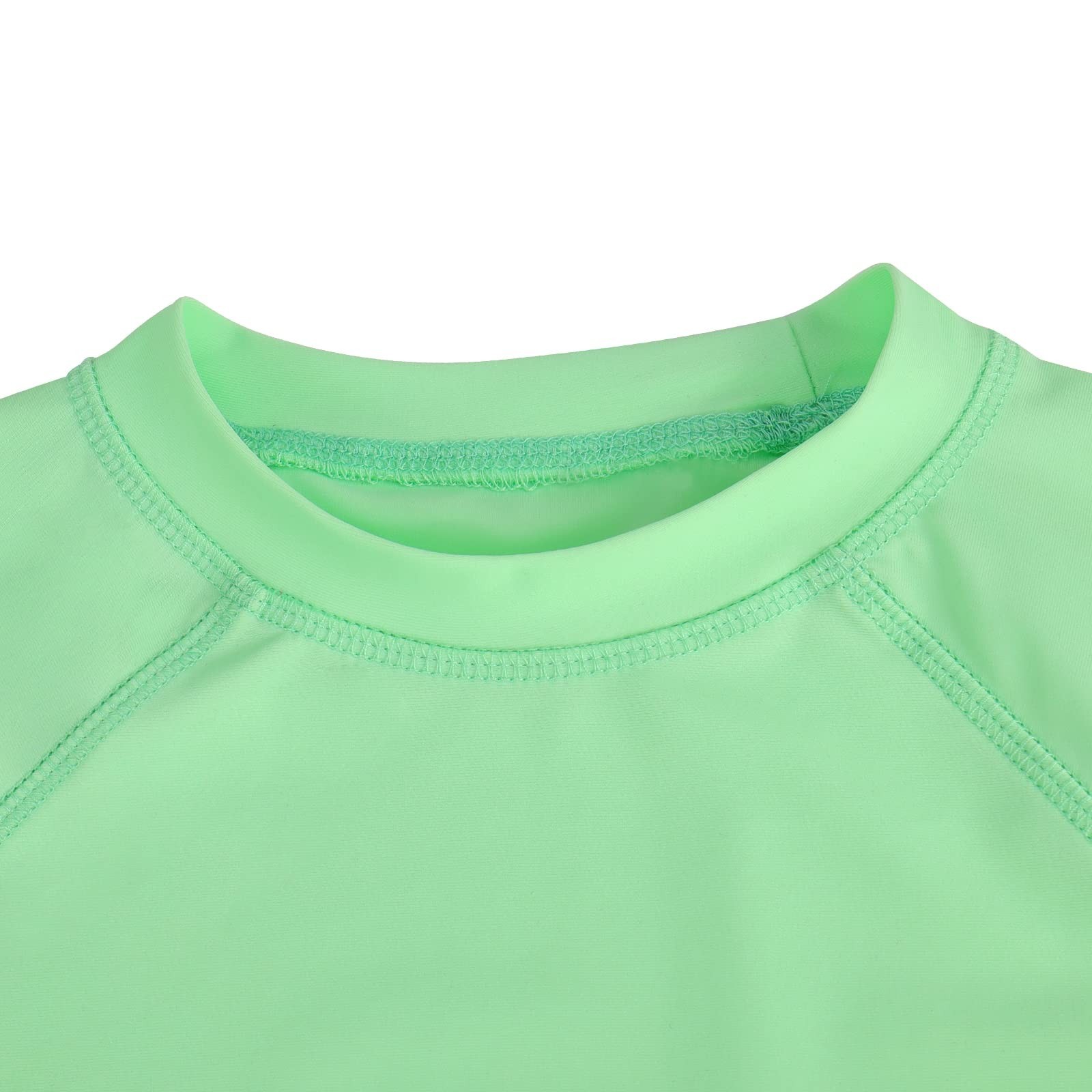KAKU NANU Long Sleeve Rash Guard Boy Kids UPF 50+ Swim Shirts Mint Green 8