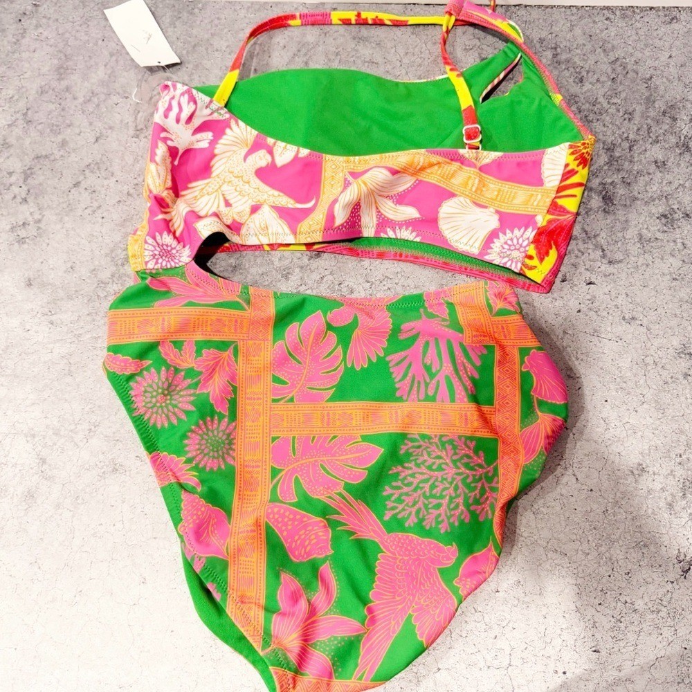 NWT Bar III Women One Shoulder Cut Out One Piece Swimsuit Multi Size Large L