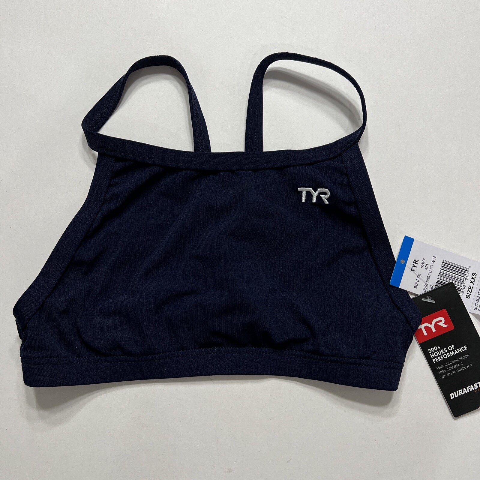 NEW TYR Women’s Durafast Elite Solid Diamondfit Workout Bikini Top Navy XXS