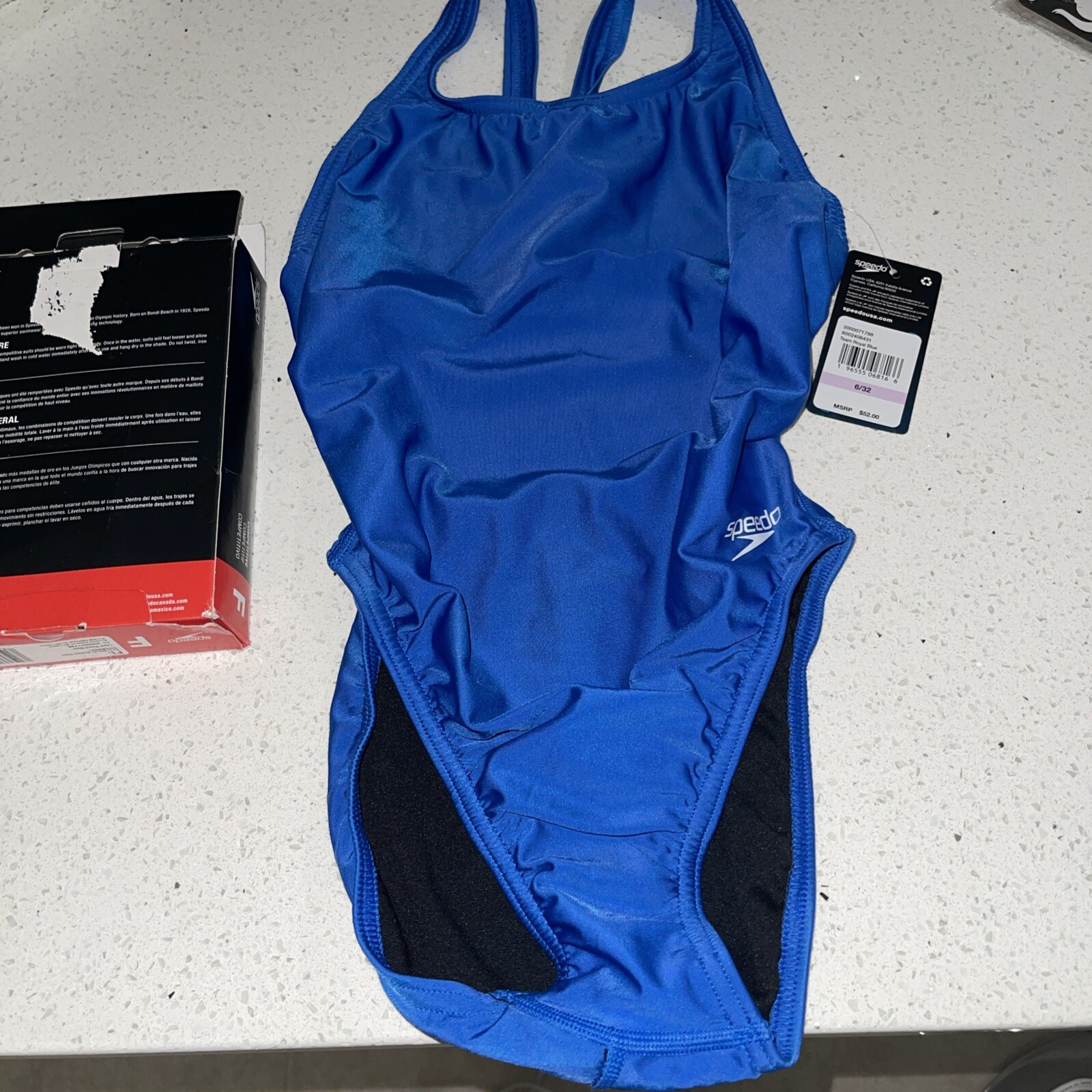 Speedo Women’s Swimsuit Solid Super Pro Team Royal Blue 6/32 NWT