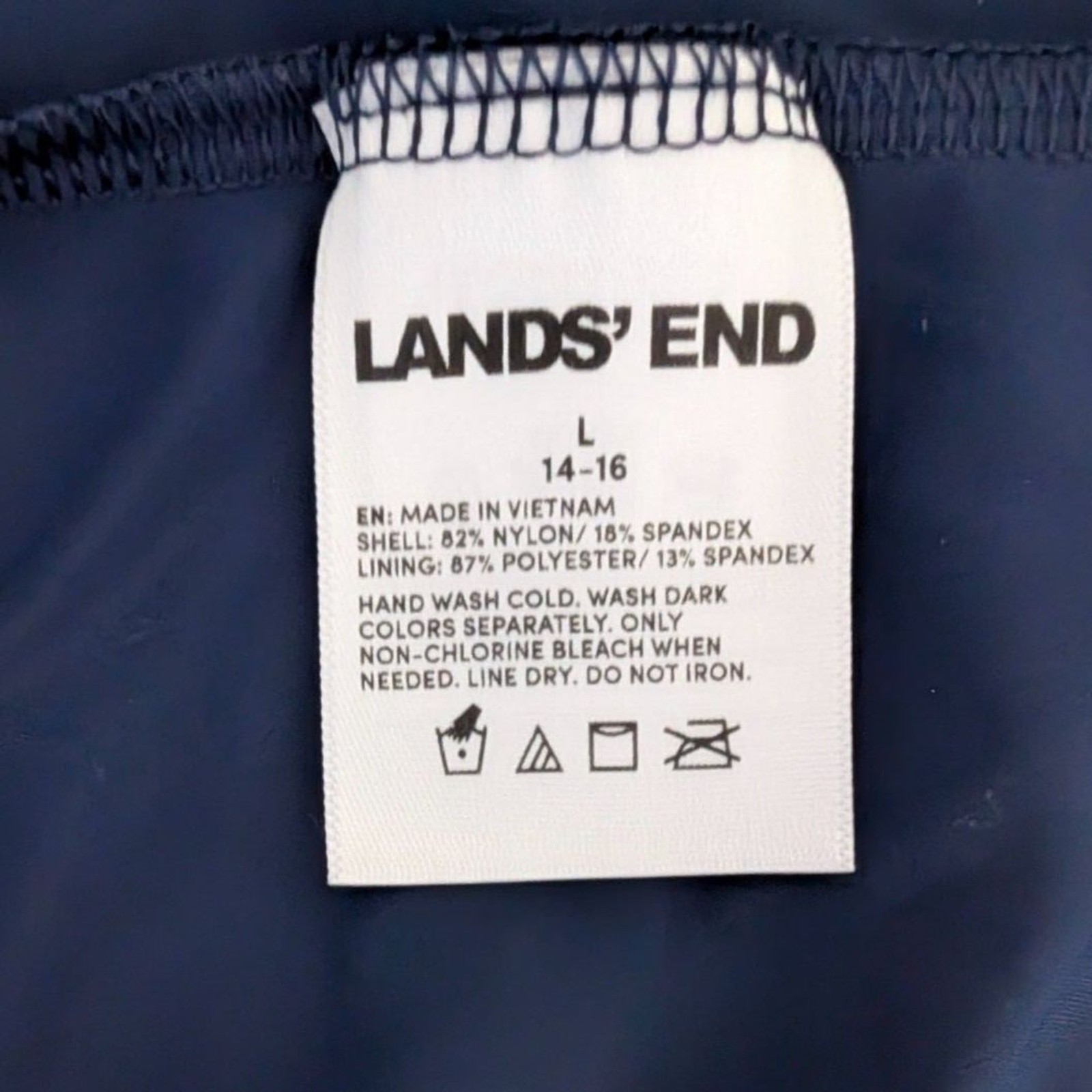 Women’s Lands’ End One-Piece Swim Dress With Attached Shorts L 14-16 NWOT