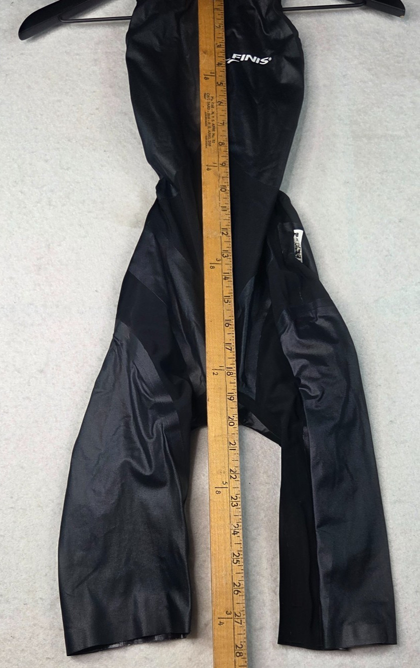 FINIS Size 28 Black Kneeskin Racing Swimsuit Competition Swimwear Women