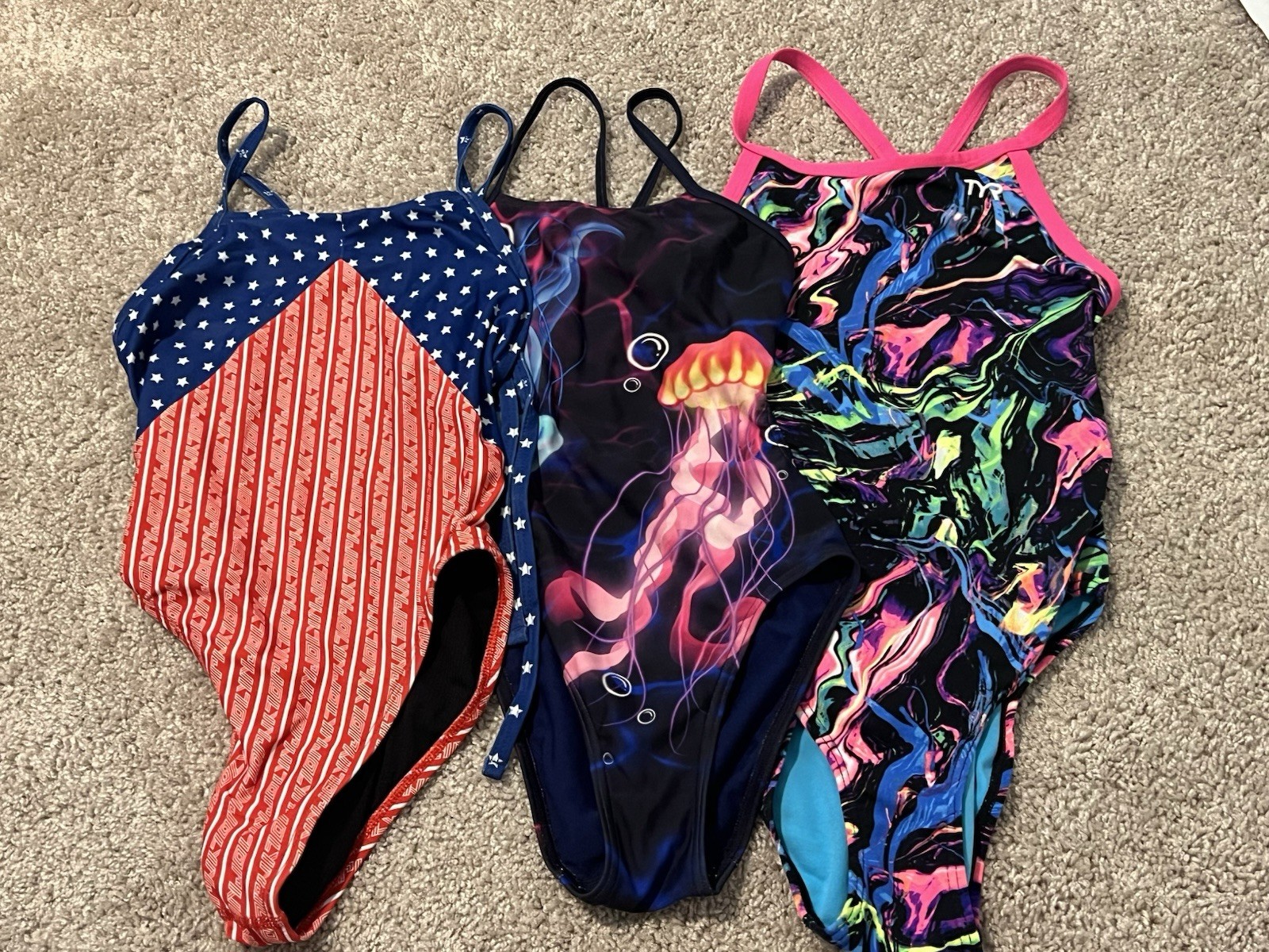 JOLYN & TYR Women’s Sz 26 Training Swimsuits Lot of 3 One Piece Competitive Swim