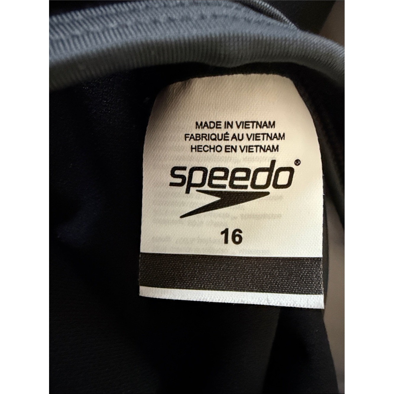 Speedo Black One-Piece Wrap-Front Swimsuit Size 16