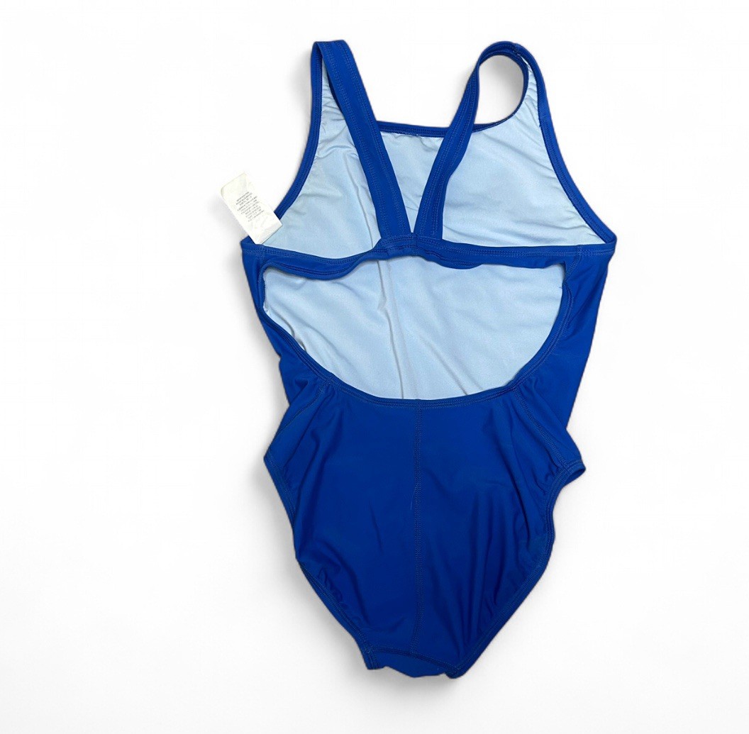 Nike One-Piece Swimsuit Size 8 Sporty Royal Blue Training Lap Swimming