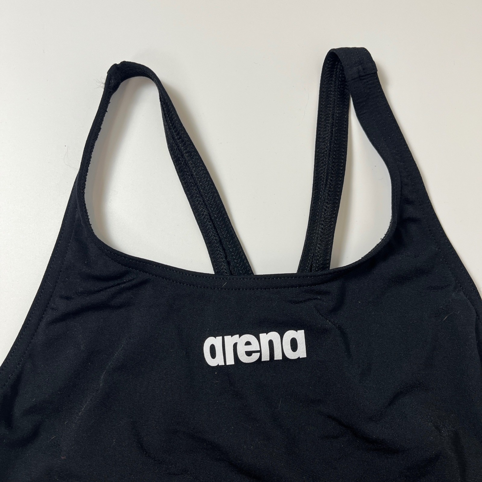 Arena Womens Team Swimsuit Swim Tech Solid Black White Size 32 NWT