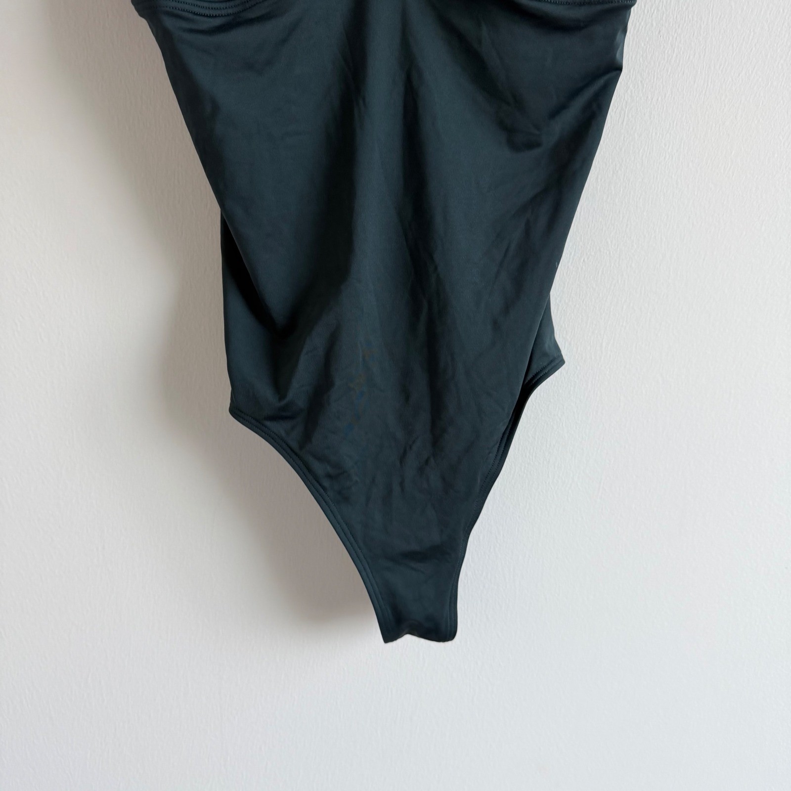 Mei Lange Eve Bow Dark Green Shoulder Tie One Piece Maillot Swimsuit Size Medium