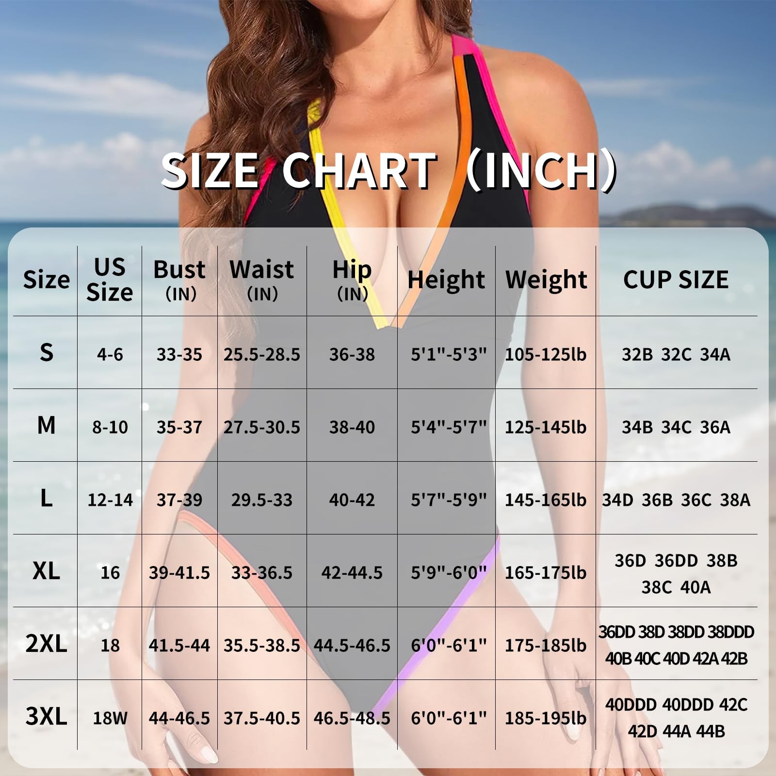 Women’s One Piece Swimsuits Tummy Control High Waisted Tie-Dye Monokini Size M