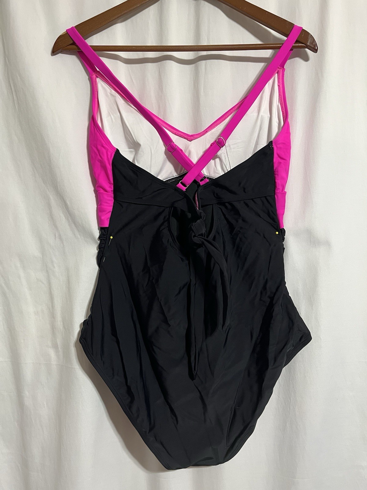 B2prity Women’s XL 1Pc Tummy Control Pink/Black Bathing Suit JJ-948