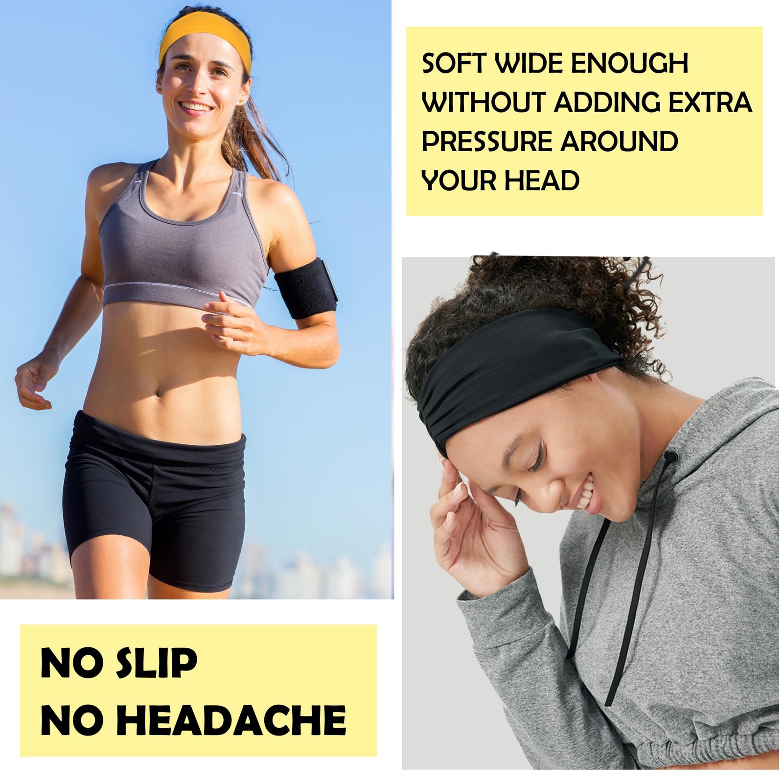 LOTUS78, Pack of 8 Wide Headbands for Women Non Slip, Fashionable Sports Hair Ba