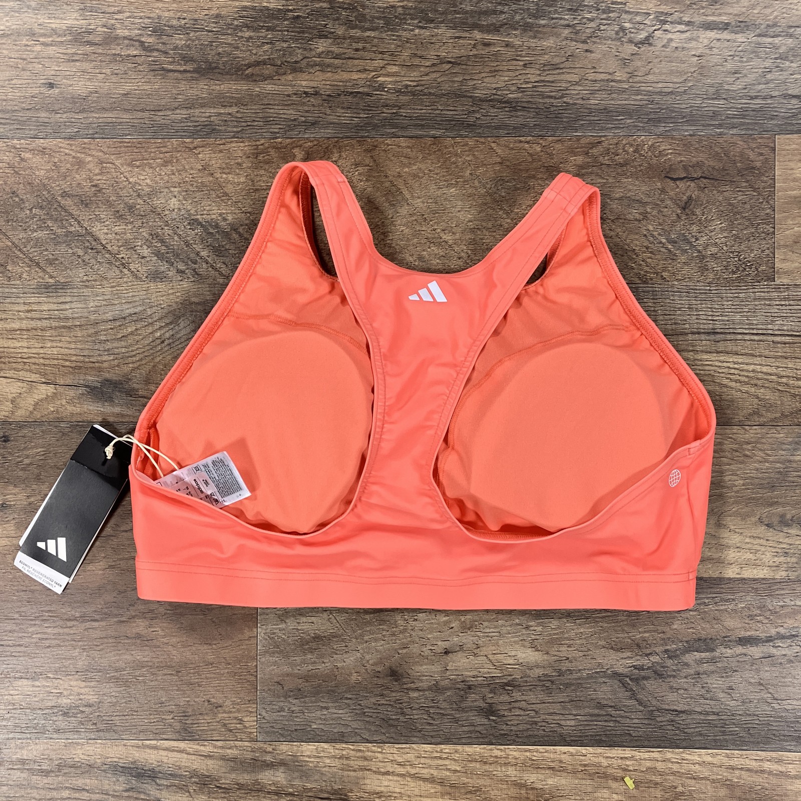 Adidas Big Bars Bik TP Swimwear Sports Bra Top XL Coral Fusion Shadow New