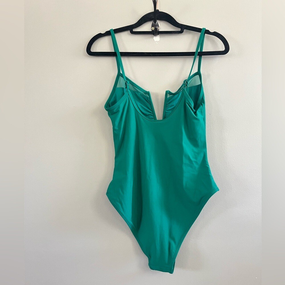 Aerie Mesh V- Wire One Piece Swim – Green Size Small