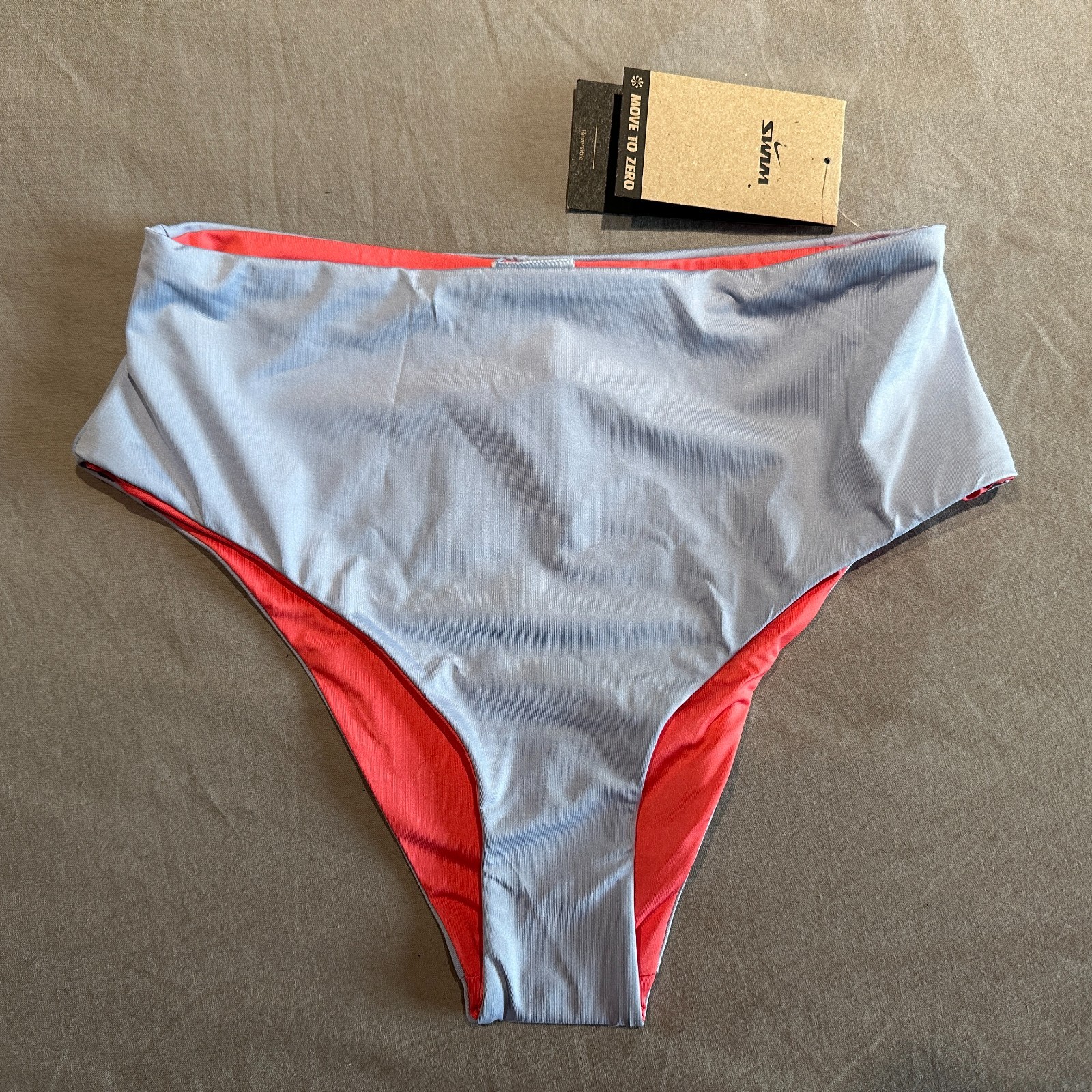 Nike High Waisted Reversible Bikini Swim Bottoms Blue Pink Womens Medium