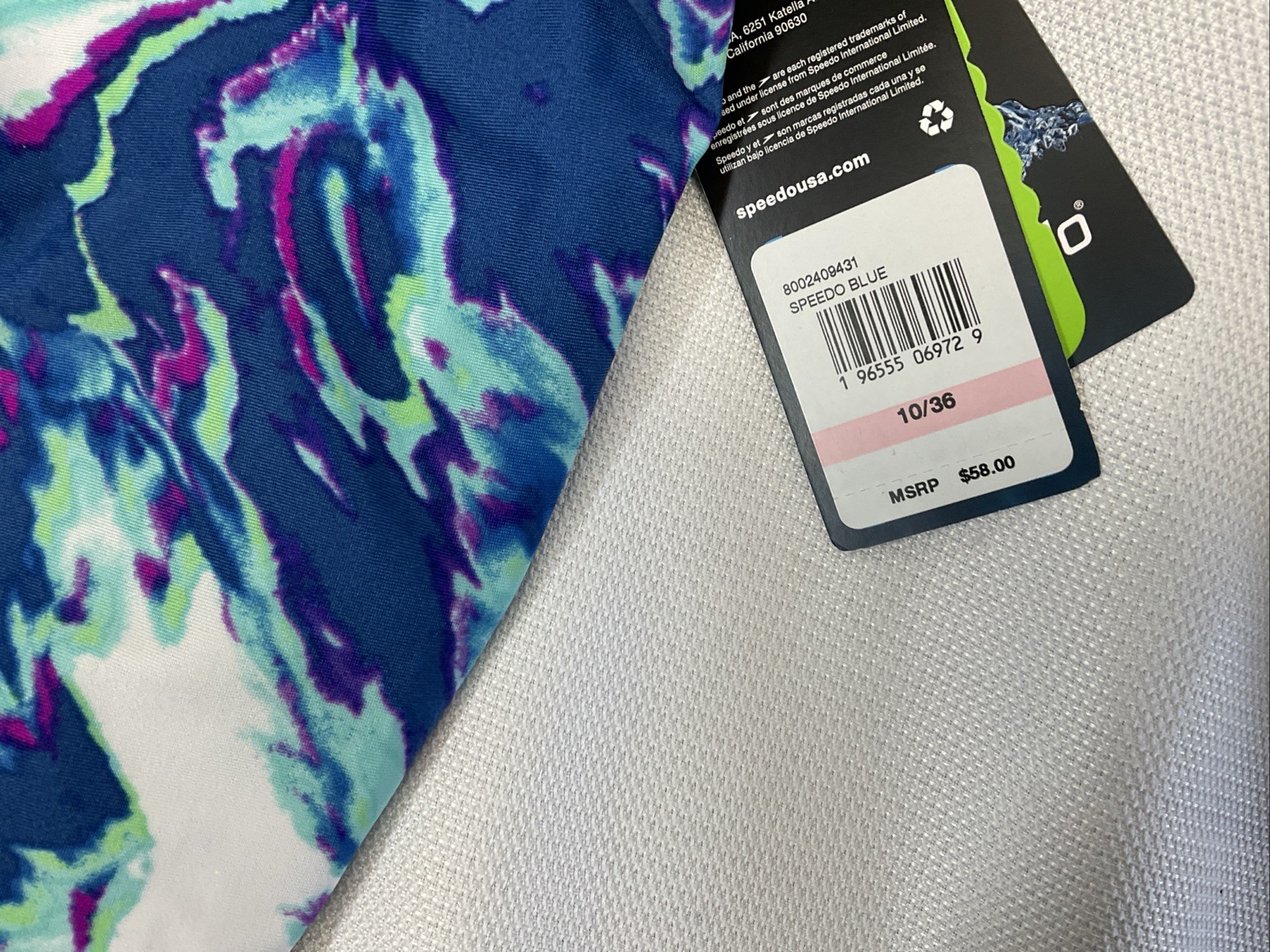 Speedo Cyclone Swirl Flyback 1 Piece Size 10/36