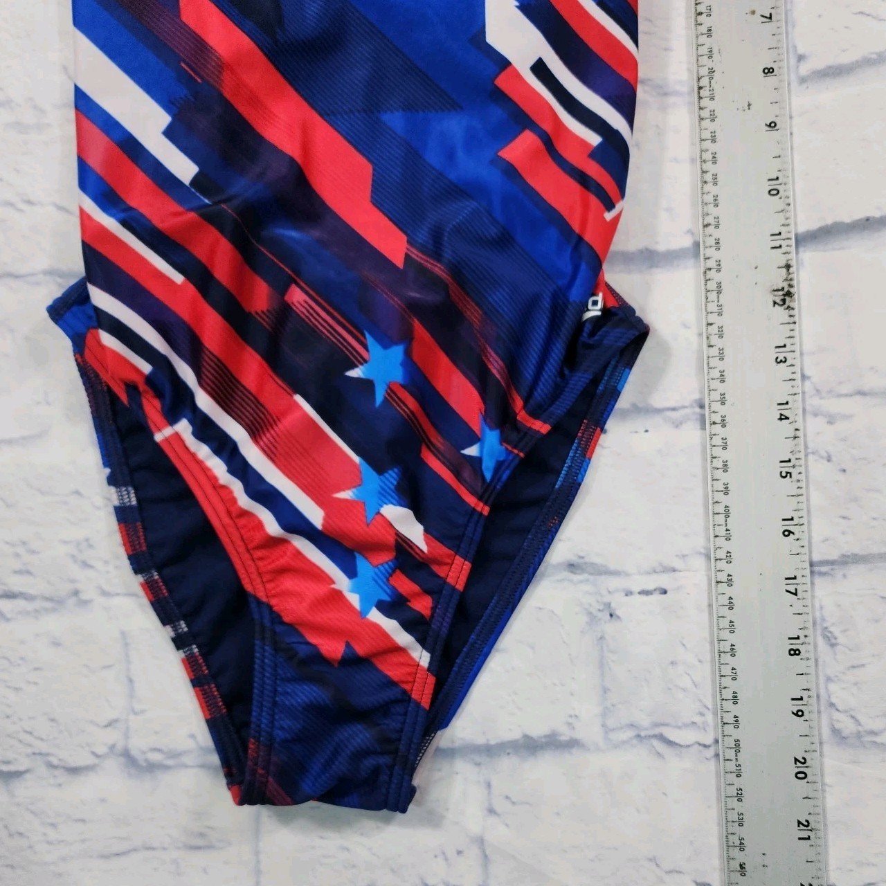 Speedo WOMENS JUNIORS 28 Pro LT Stripes & Stars Relay Back One Piece Swimsuit