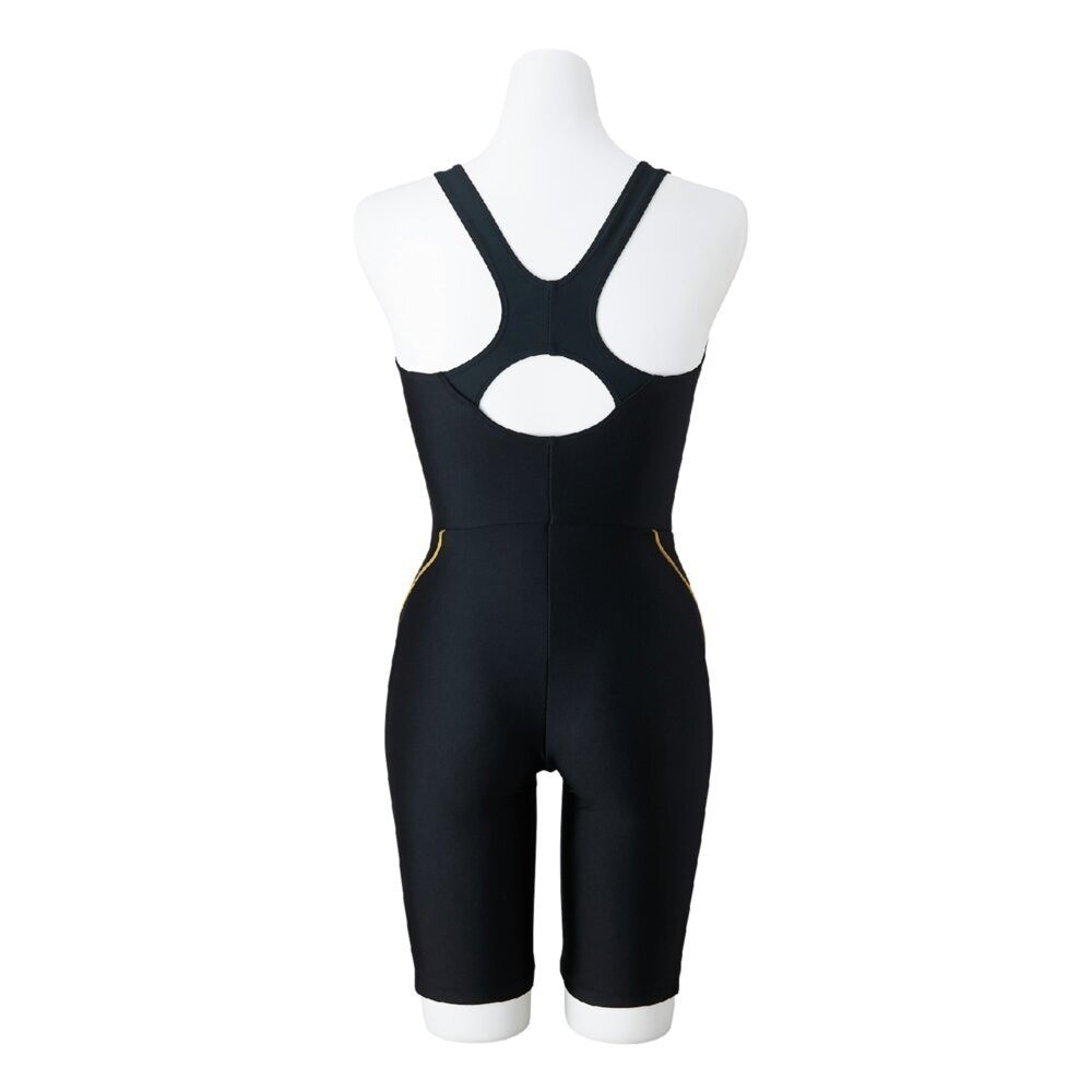 Mizuno Women’s Swim Fitness All-in-One Swimsuit Two-Tone Design Black/Black 2025
