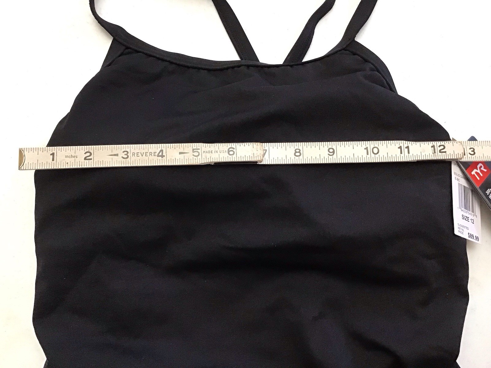 New TYR Women’s Size 12 Solid Diamond Controlfit Swimsuit Black Durafast (G4-2)