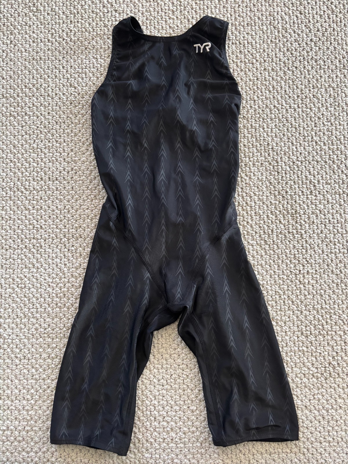 TYR Fusion 2 Aerofit Shortjohn Technical Swim Suit Black U12 Competition Size 26