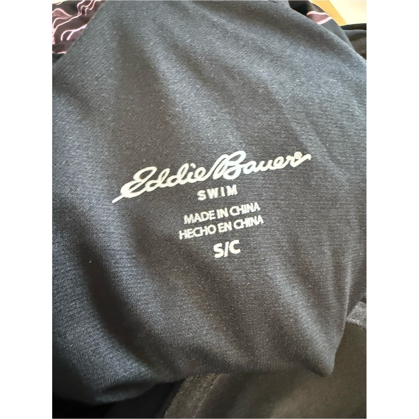 Eddie Bauer Black Pink Criss Cross Ruched Shaping Full Coverage Bathing Suit SML