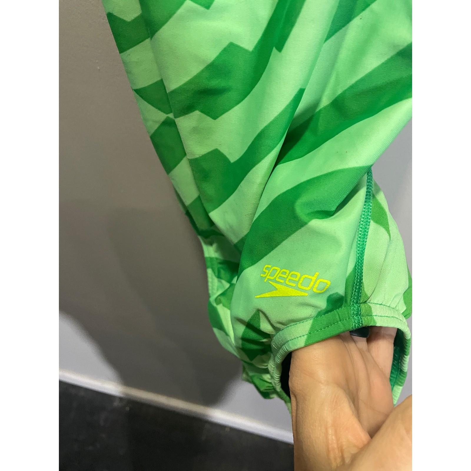 Speedo One Piece Swimsuit Womens 30 Green Pro LT Geometric Athletic Swim Trainin