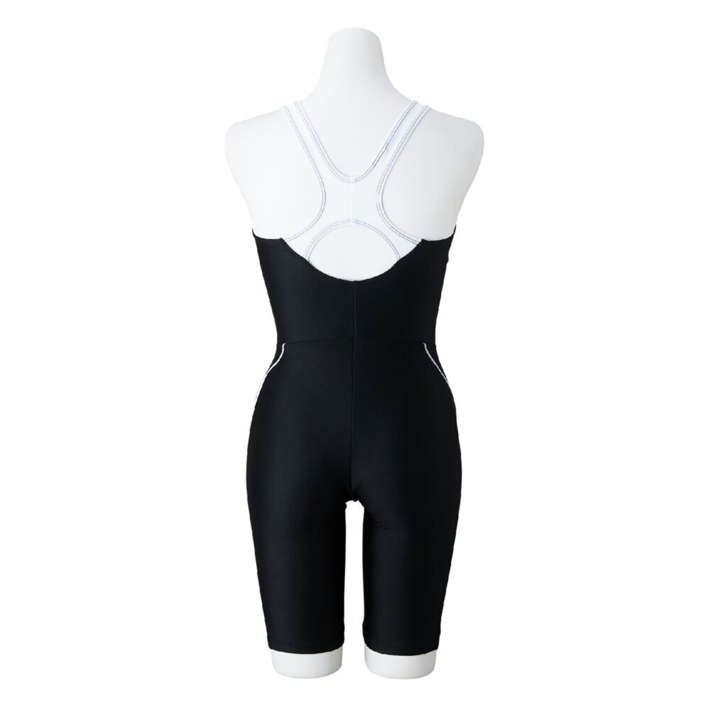 Mizuno Women’s Swim Fitness All-in-One Swimsuit Two-Tone Design Black/White 2025