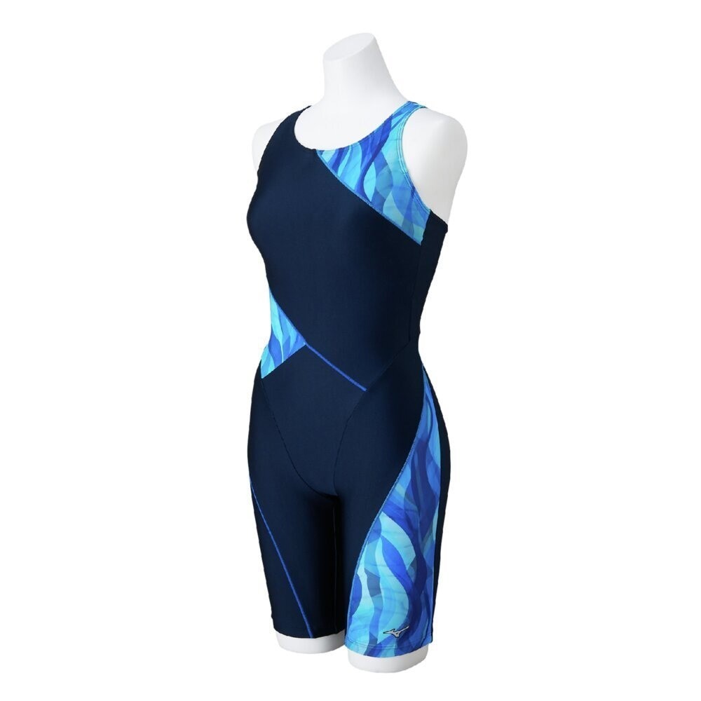 Mizuno Women’s Swim Fitness All-in-One Swimsuit Back Strap Color Cocktail NV/BL