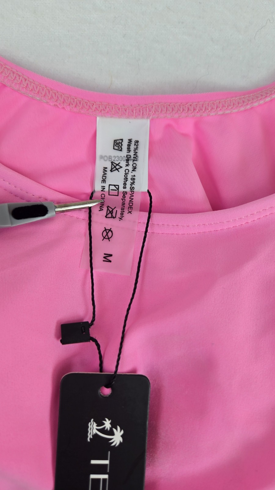 NWT Tempt Me High Waisted Bikini Swimsuit Sporty Two Piece Pink Size Medium