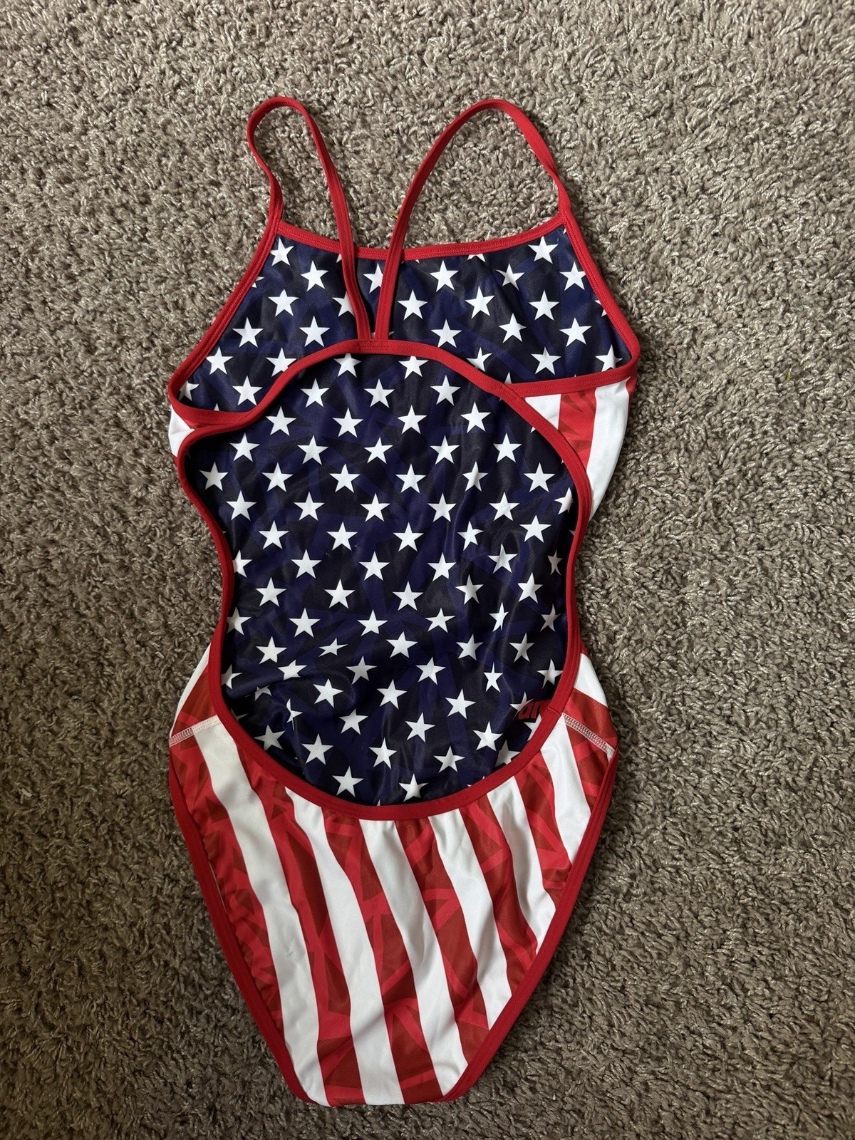 arena Women’s One Piece Competitive Swimwear USA Flag Stars Stripes 32 size
