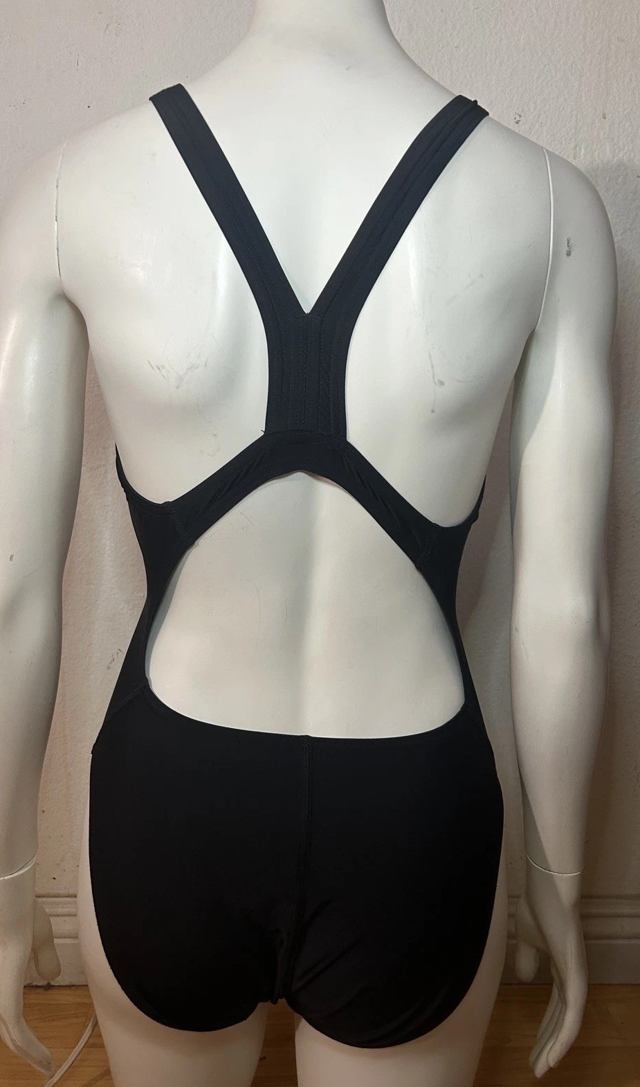 Speedo Pro LT One Piece Swimsuit Black Athletic Racerback Size 12/38