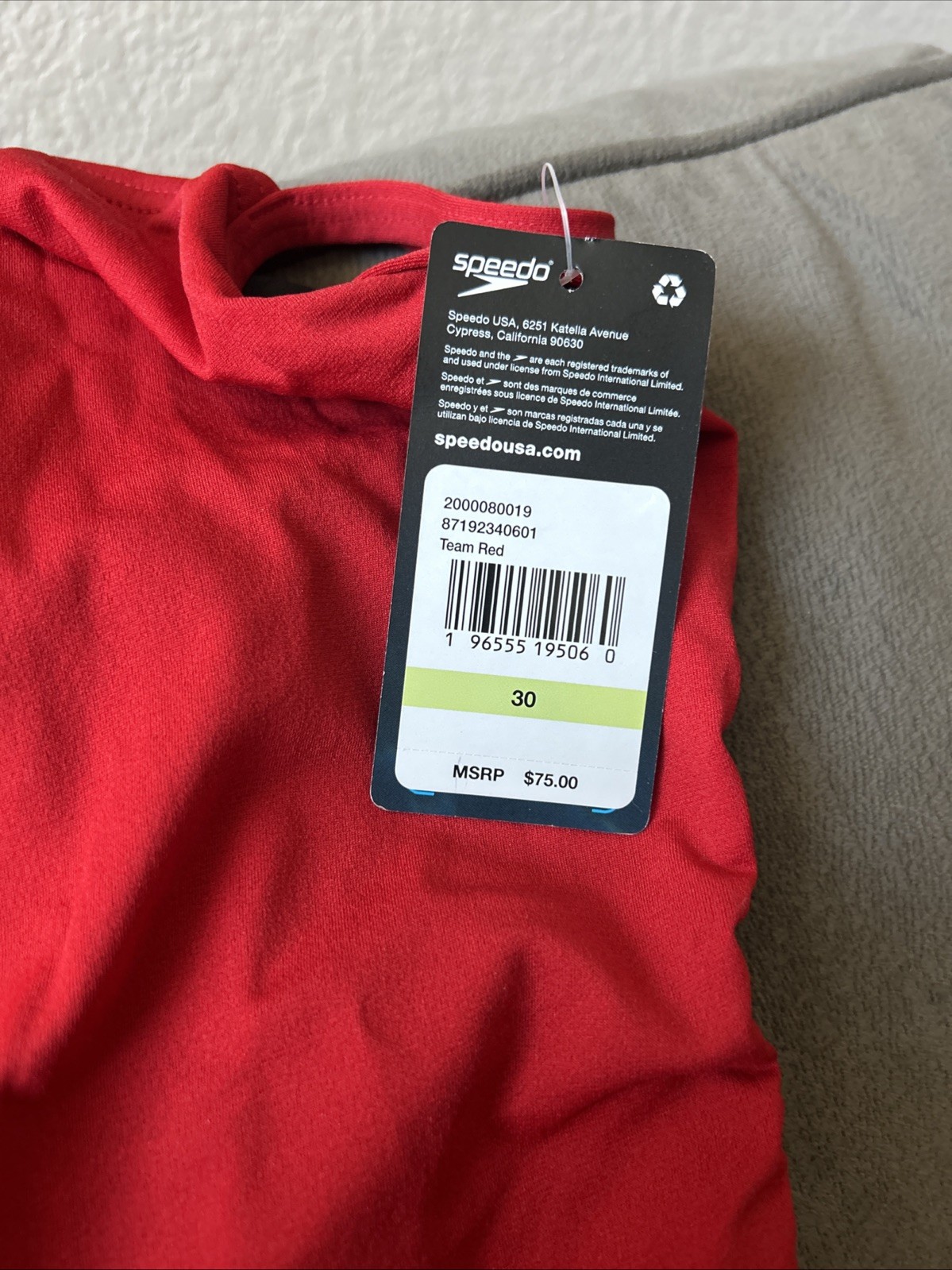 Speedo Endurance 601 Red Female Size 30 Retails for $75.00