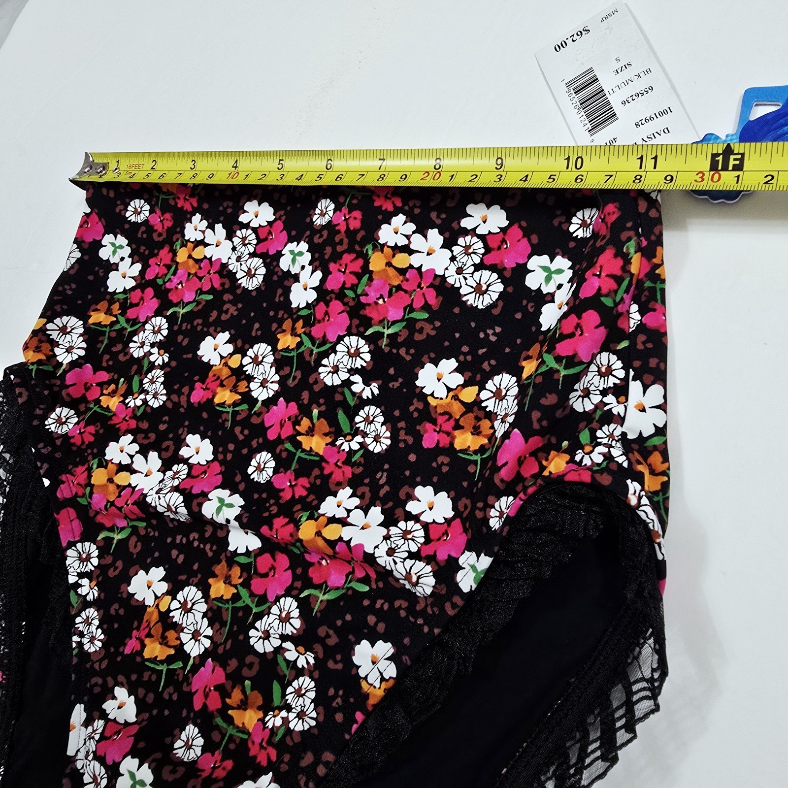 NEW SKINNY DIPPERS – S Daisy Duke Black Floral Multi Swimsuit Bottom