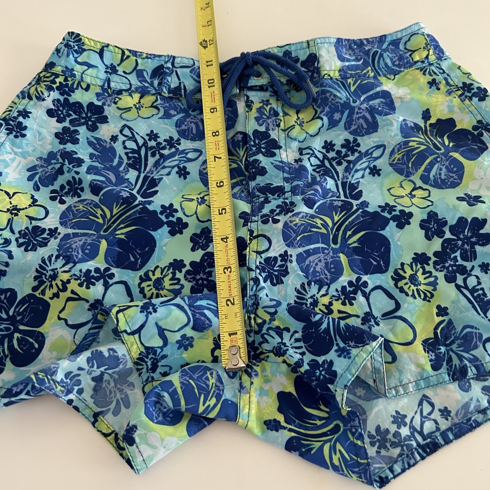Catalina Ocean Gear S Swimming Board Shorts Floral Pocket Drawstring Nautical Mu