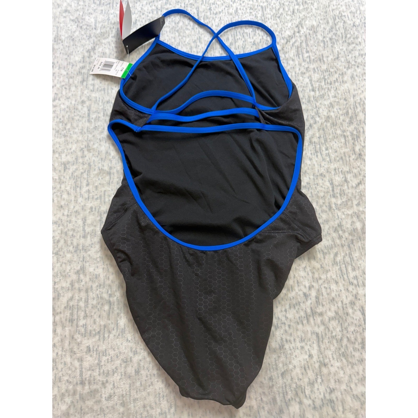TYR Hexa Trinityfit Swimsuit Black Blue One Piece Durafast Elite THEX7A Size 36