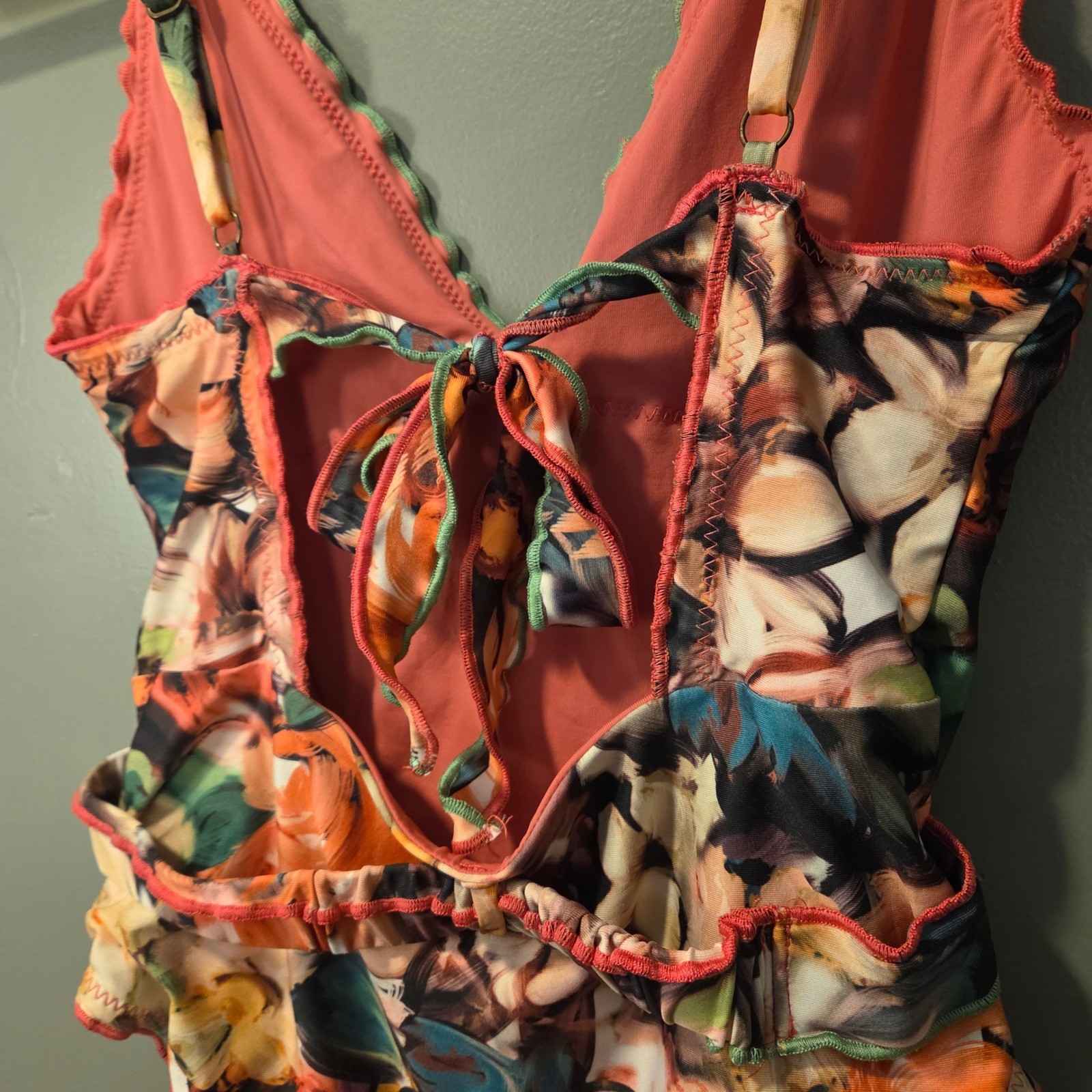Becca Women’s One Piece Swimsuit Impressionist Floral Print, Size S, Multi