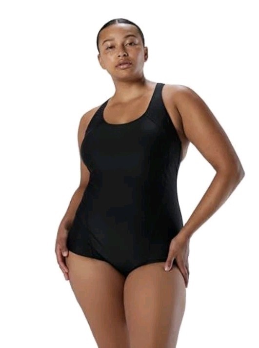 Speedo Swimsuit One Piece PowerFlex Princess Ultraback Conservative Womens 12