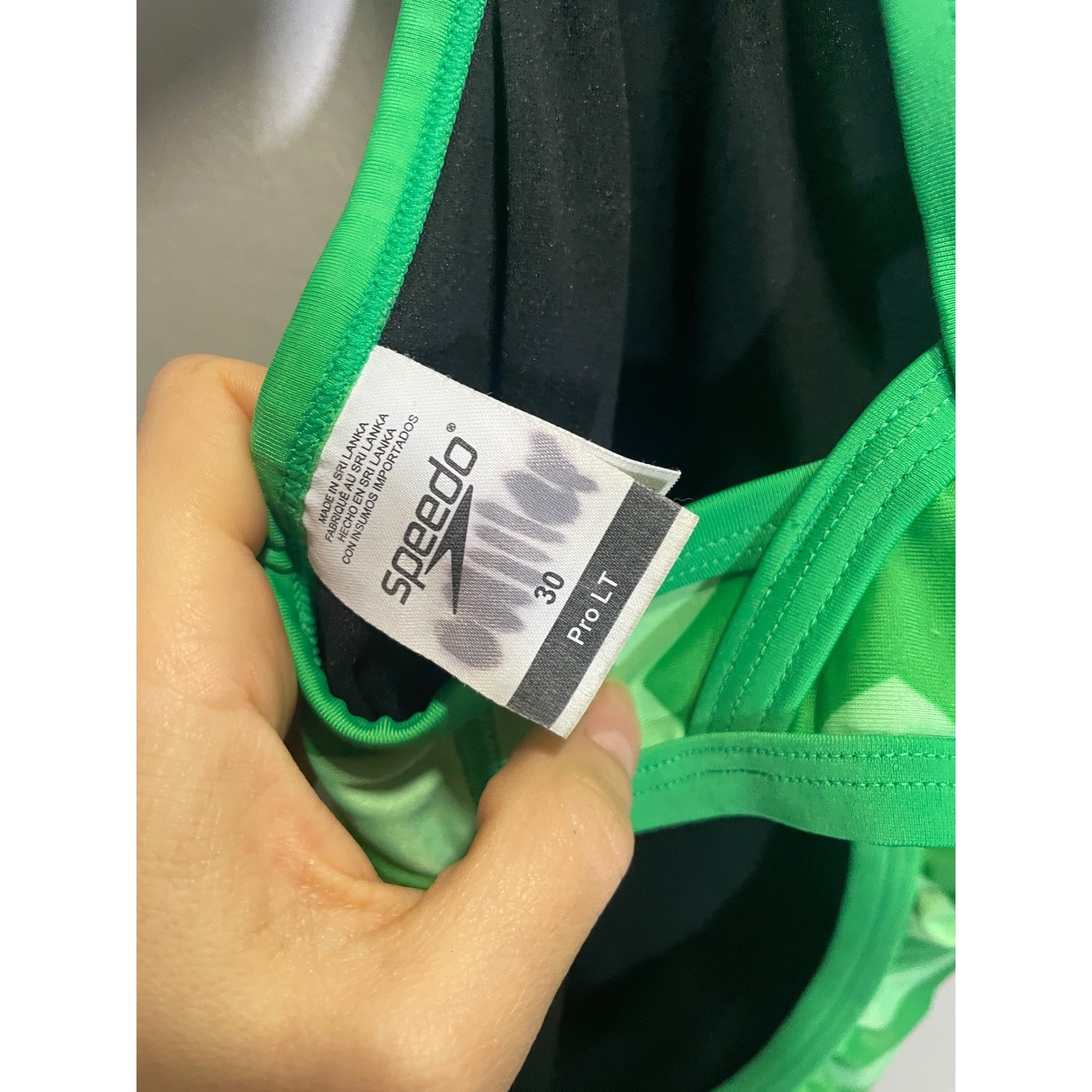 Speedo One Piece Swimsuit Womens 30 Green Pro LT Geometric Athletic Swim Trainin