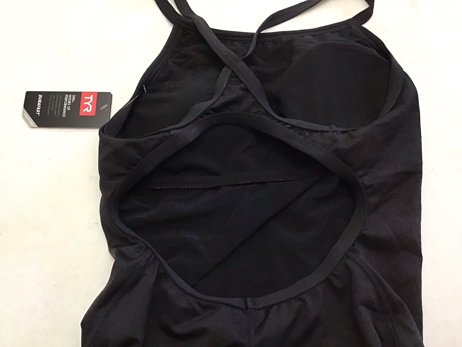 New TYR Women’s Size 12 Solid Diamond Controlfit Swimsuit Black Durafast (G4-2)