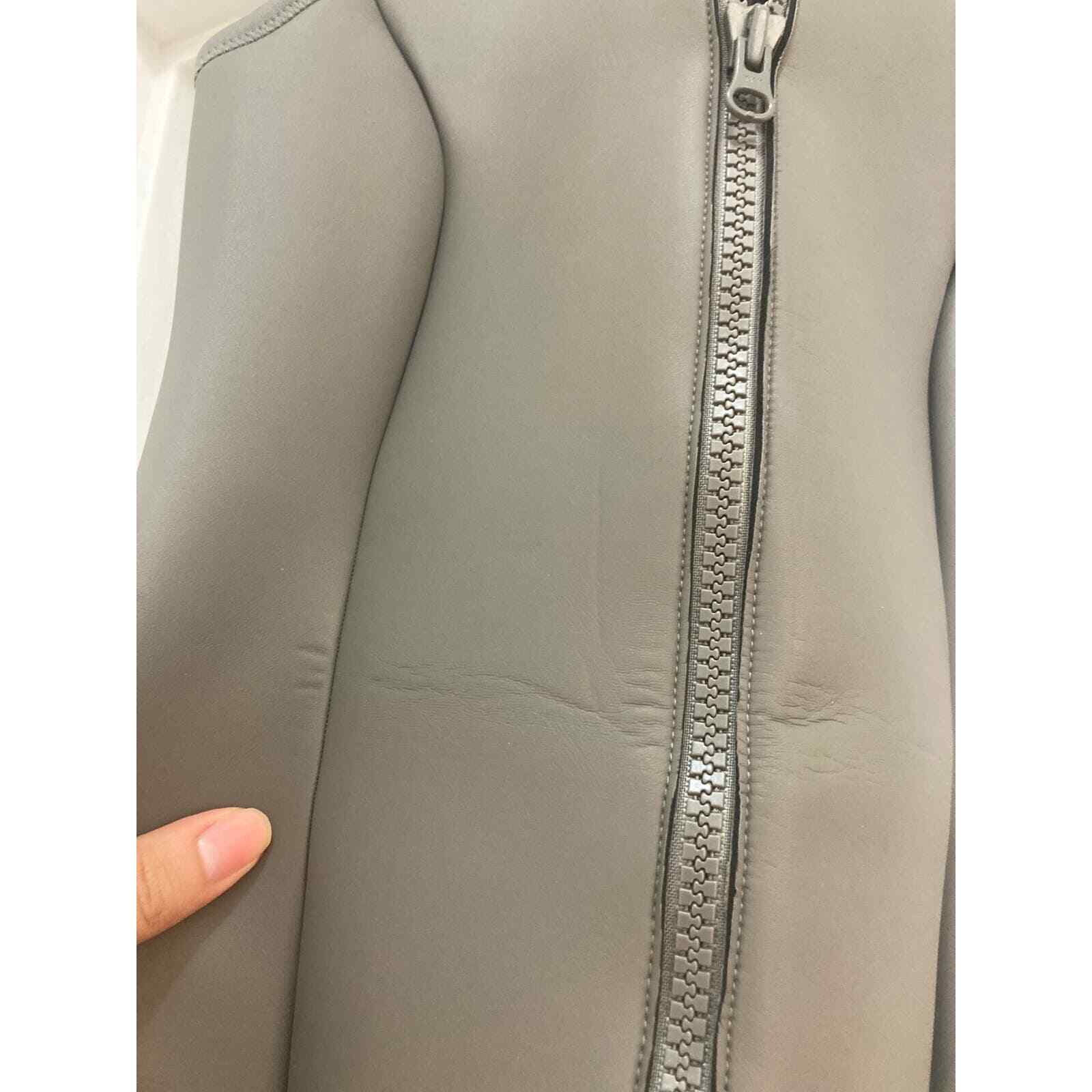 SKIMS Size XXS RUBBERIZED SCUBA SWIM MOCK NECK DRESS GREY CHALK NWT GRAY KIM K