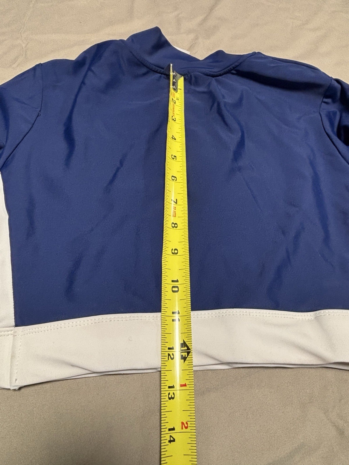 Women’s Rash Guard US Polo Assoc Top Blue Cropped L- 11/13 Juniors Swim EUC
