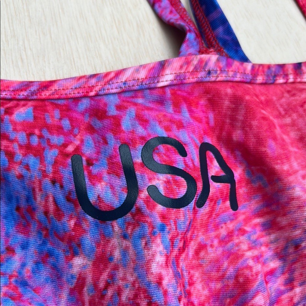 Nike HydraStrong USA Olympic Team Swimsuit Pink Purple Tie Dye NESSE034 Mens 38