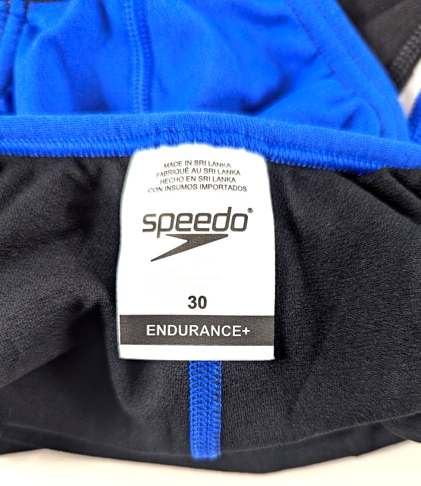 *NEW* Speedo Women’s Edge Splice One-Piece Swimsuit Black/Blue – 30