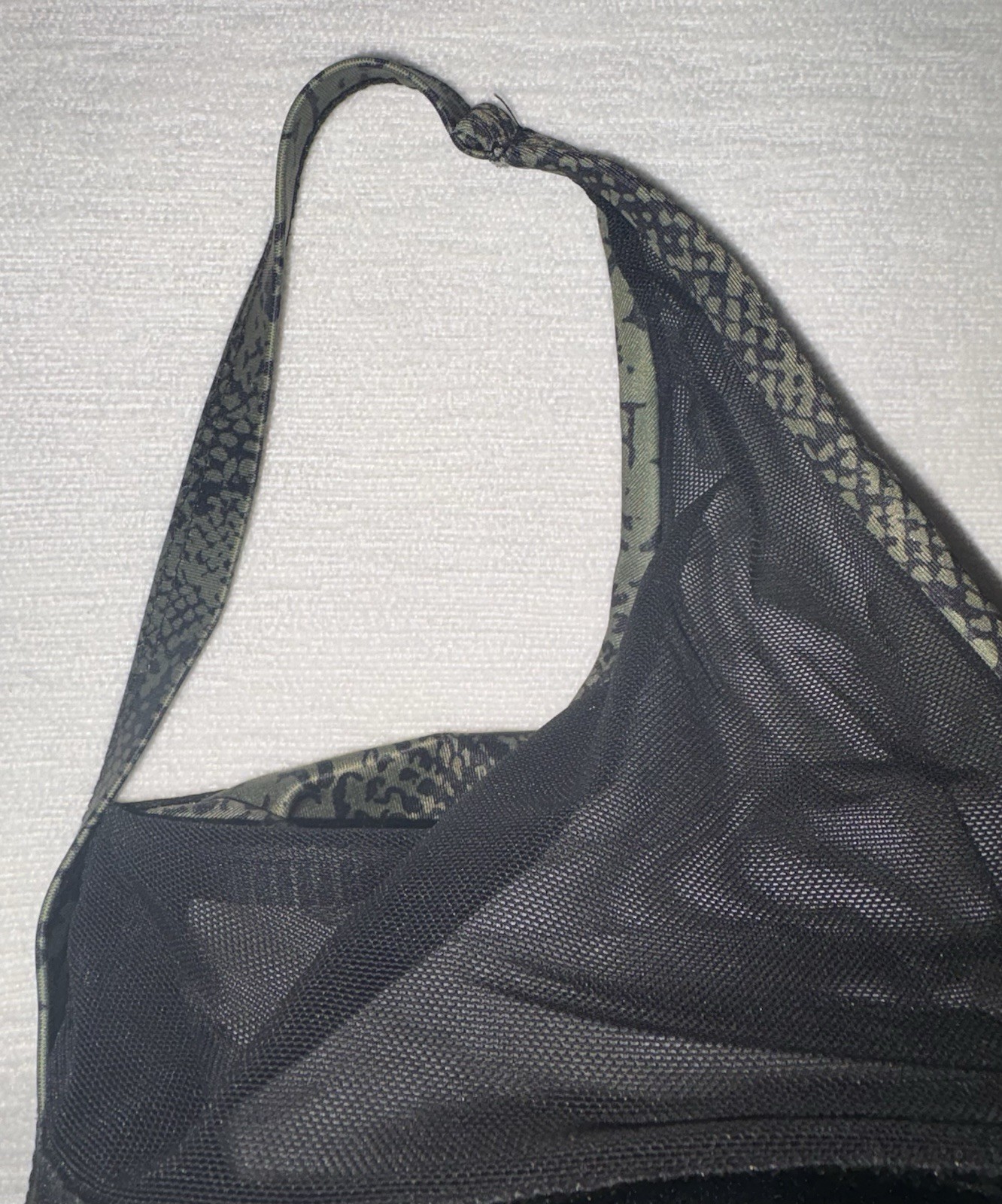 swim by cacique green neutral python size 30 One Shoulder Bathing Suit One Piece