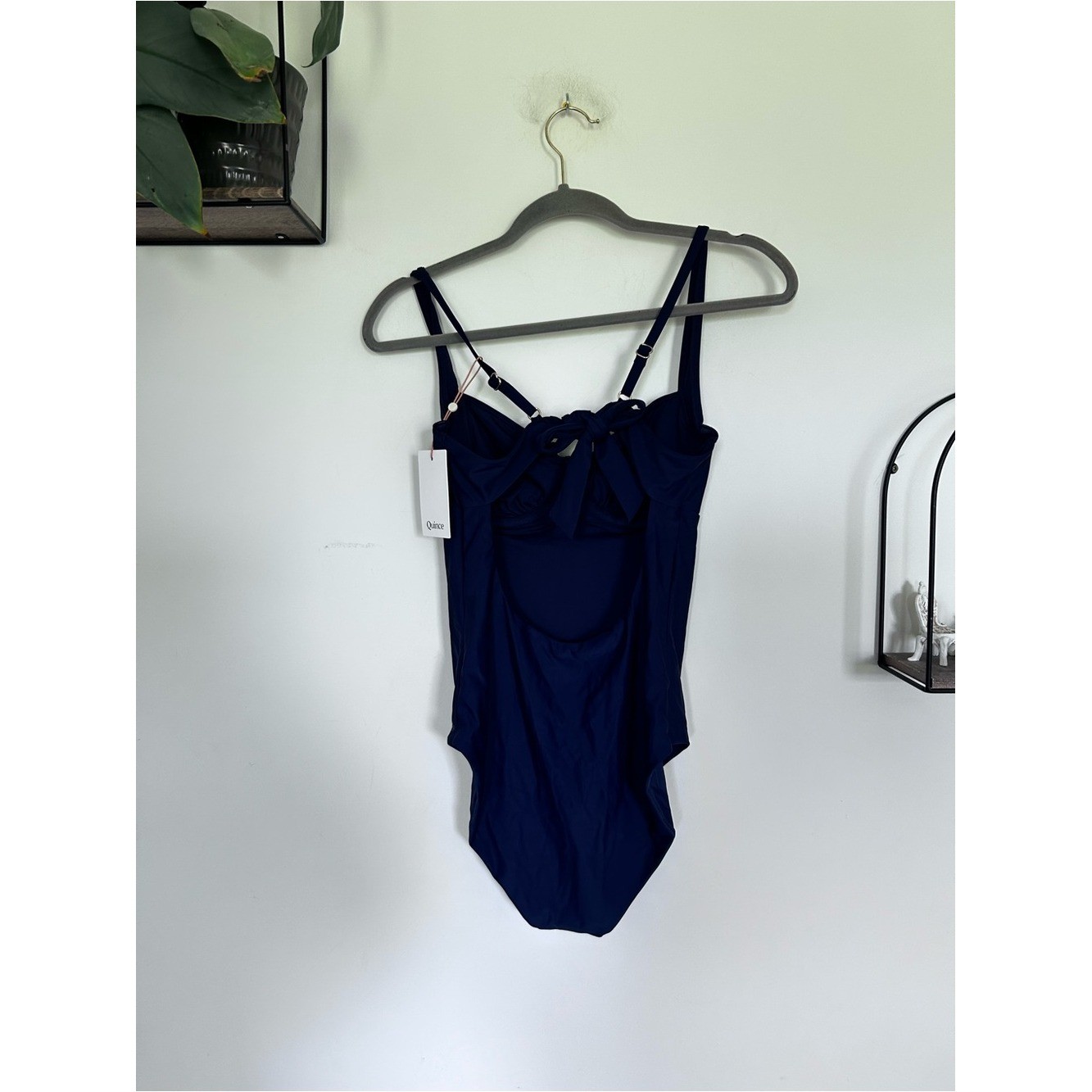 NWT Quince Deep Navy Italian Underwire One-Piece Swimsuit Size Large