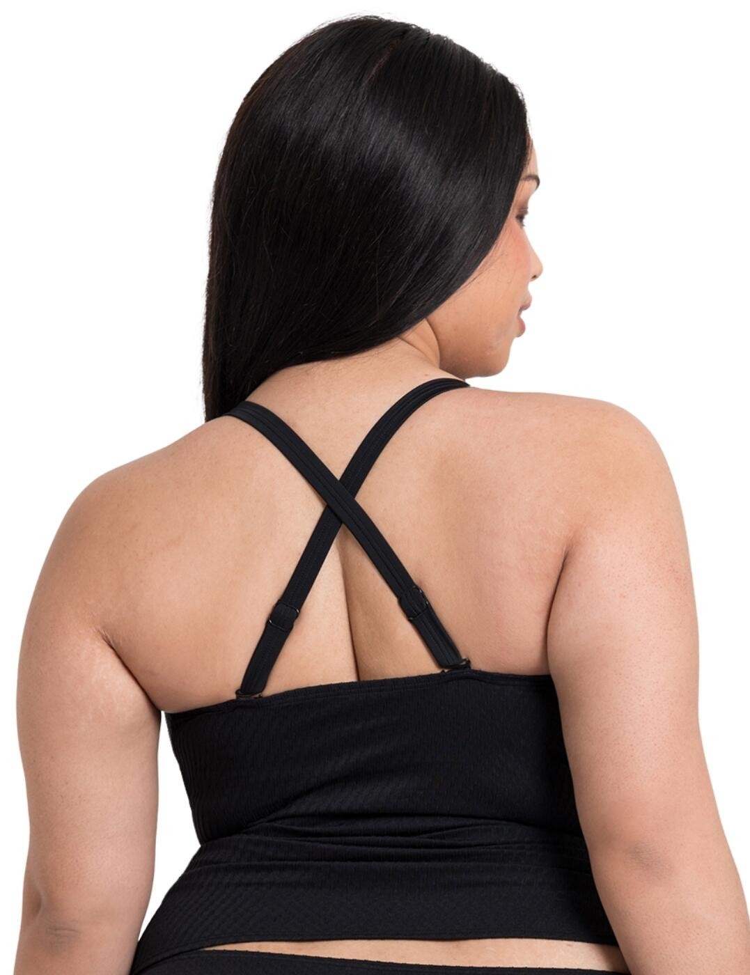 Curvy Kate Jet Set Tankini Top Wireless Non Padded Womens Ribbed Swim CS034408