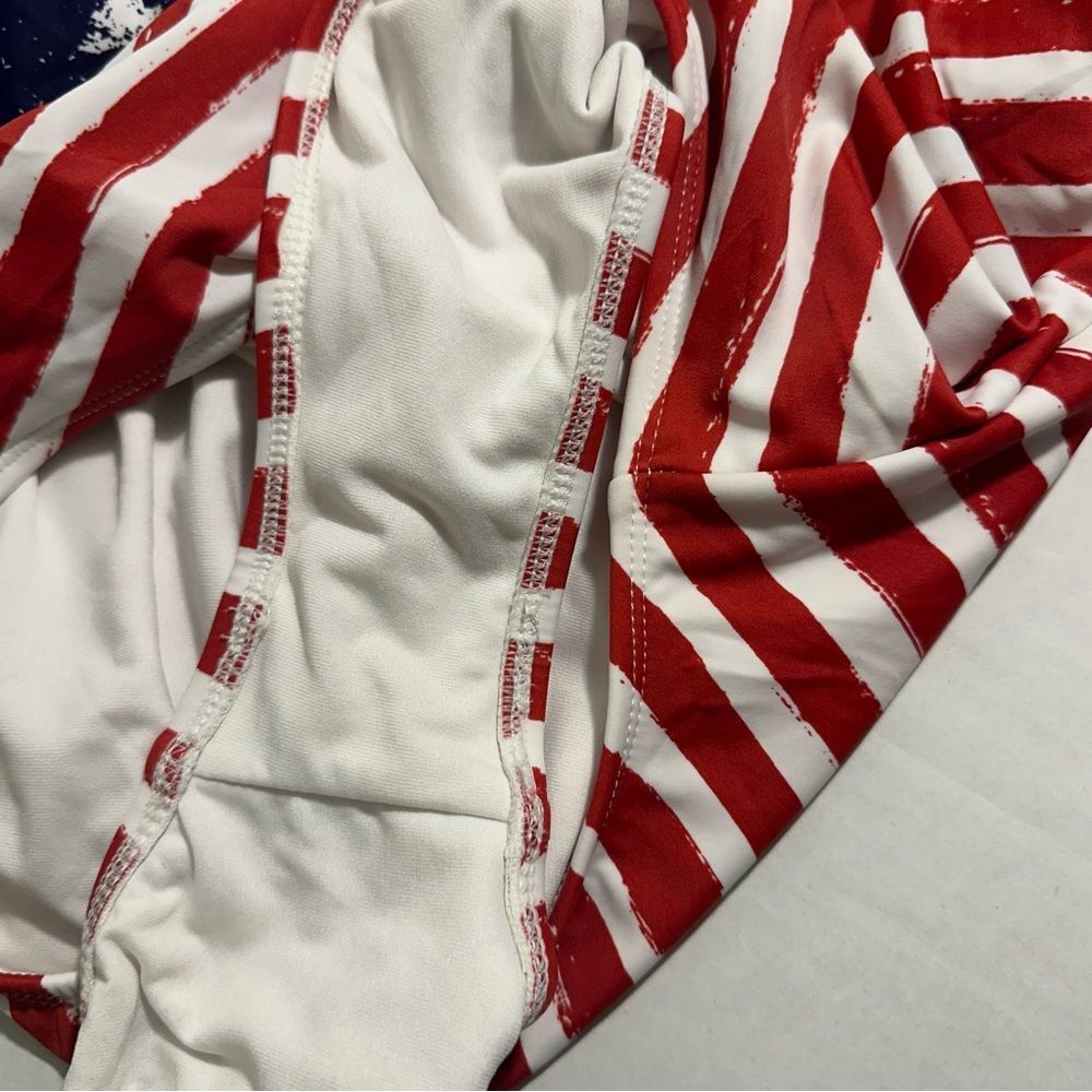 XHILARATION USA RED WHITE BLUE One Piece Swimsuit LARGE PATRIOTIC