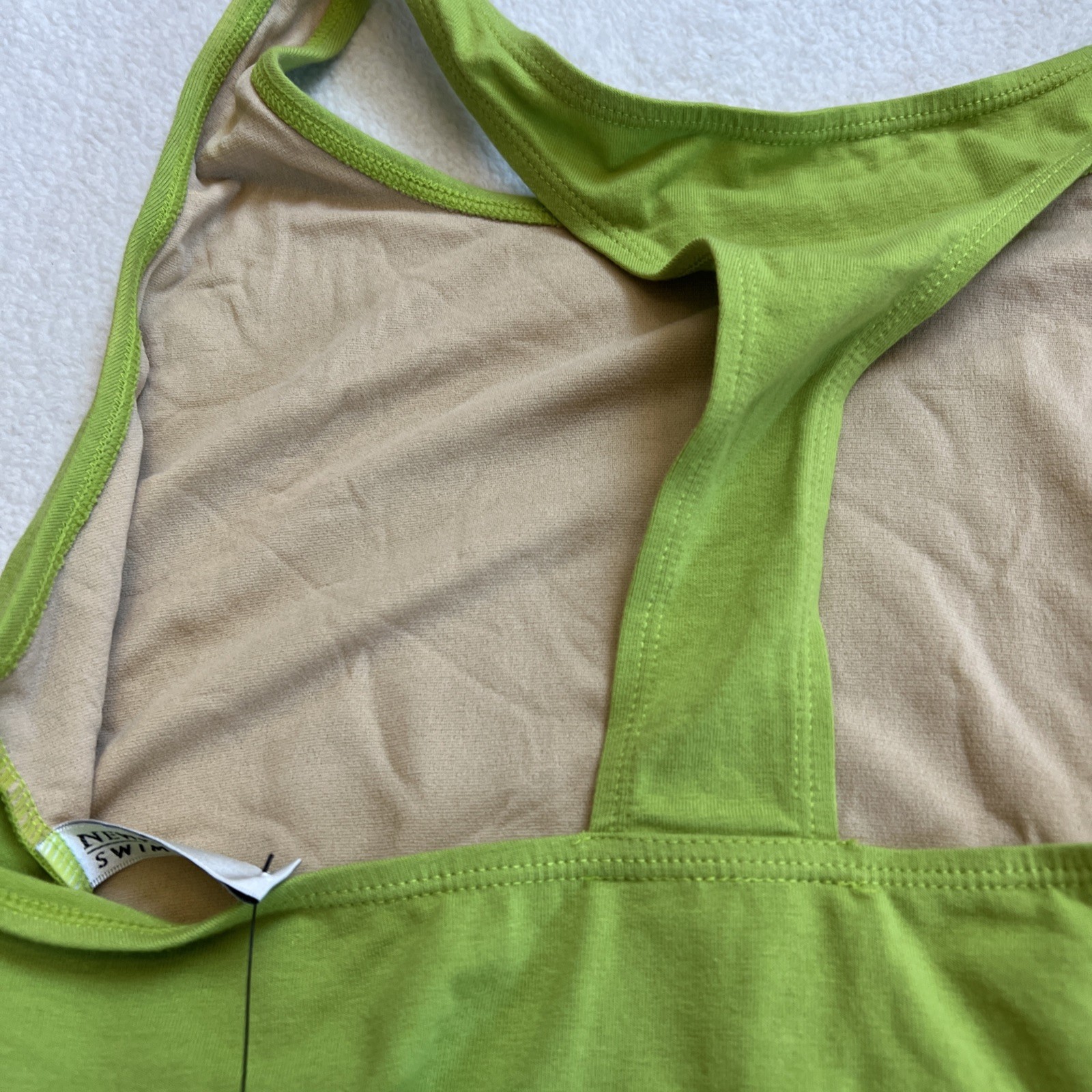 Women’s Green Solid One-Piece Sleeveless Racerback Swimsuit Style Size 18W